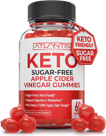 Atlantis Nutrition Sugar-Free Keto Acv Gummies For Weight Loss - Apple Cider Vinegar Gummies Formulated With 750Mg Acv Per Serving - Supports Digestion, Weight Loss, Detox & Cleansing - 60 Count