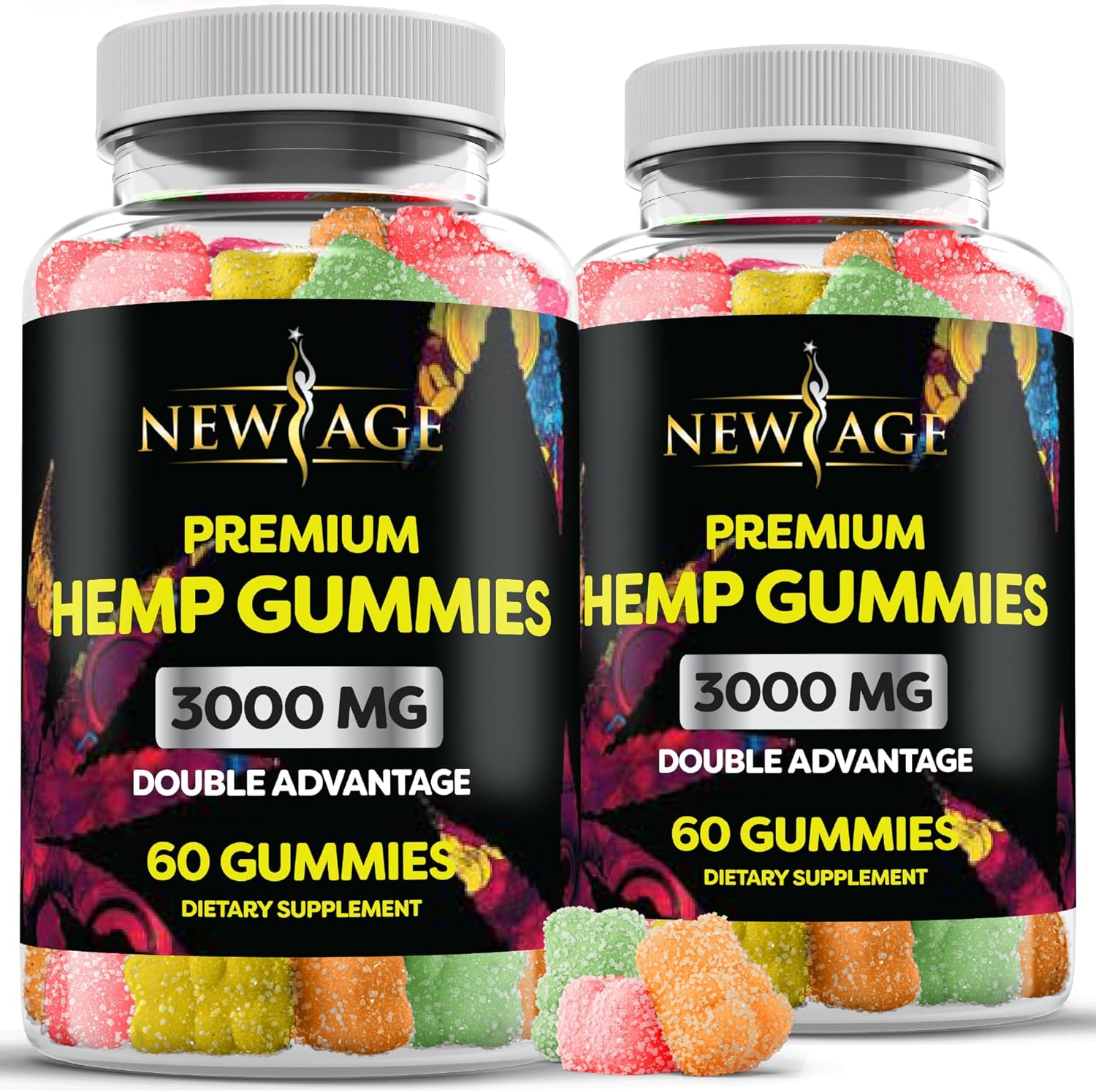 NEW AGE Naturals Advanced Hemp Big Gummies 3000mg -120ct- 100% Natural