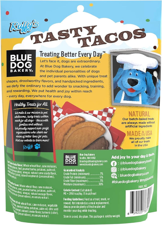 Blue Dog Bakery Natural, Ruffy's Food Truck Tasty Tacos Soft and Chewy Dog Treats, Made in USA, (1) 12-Ounce Bag : Pet Supplies