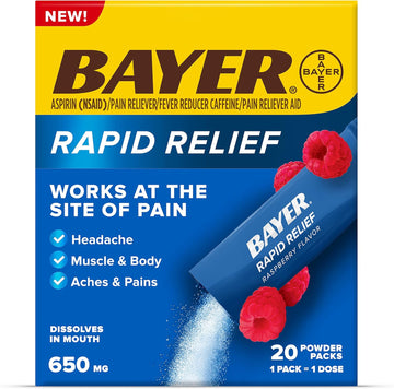 Bayer New Rapid Relief Powder Packs with Aspirin & Caffeine, Dissolvab