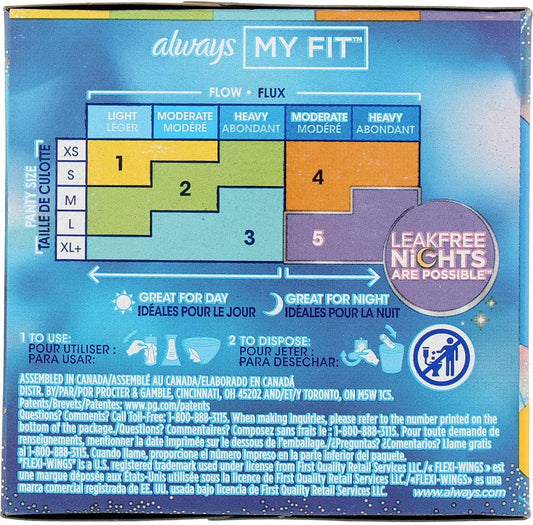 Always Infinity Pads, Size 1, Regular, 18 Count - Pack of 4 (72 Count Total)