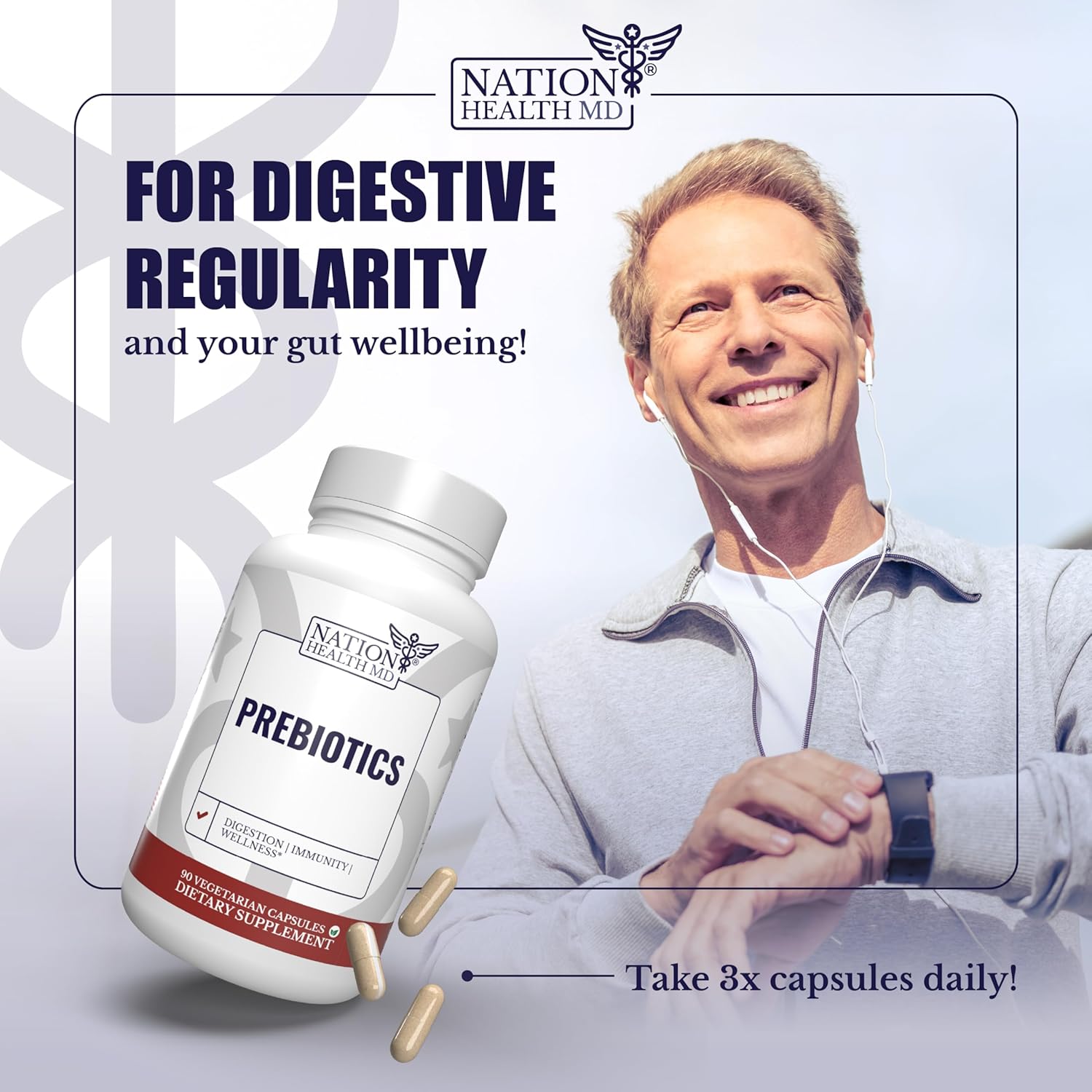 Buy Nation Health Md Prebiotics For Digestion, Immunity And Wellness - With Inulin From Jerusalem Artichoke And Chicory Root - Prebiotics For Women & Men, 90 Capsules On  Free Shipping On Qualified Orders