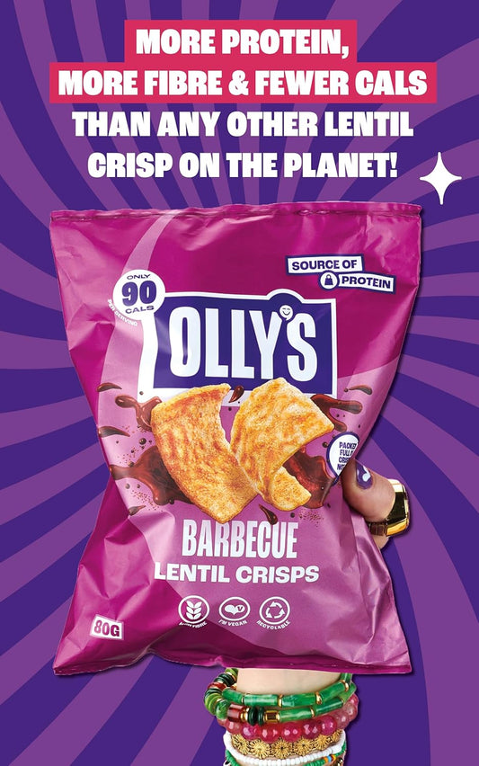 Olly'S Lentil Crisps, High Fibre, Source Of Protein, Handy Snack Packs, Vegan Snacks, Low Calorie, Low Fat, Healthy, Delicious Snacks (20G (Pack Of 24), Mixed)