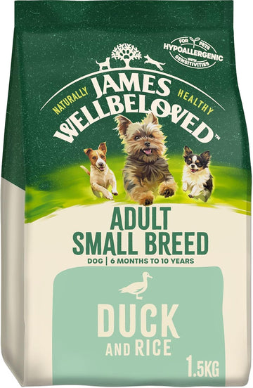 James Wellbeloved Adult Small Breed Duck & Rice 1.5 kg Bag, Hypoallergenic Dry Dog Food?02JWSBD1