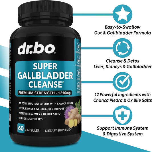 Gallbladder Supplements Cleanse Formula Support - Keto Digestive Enzymes with Ox Bile Supplement, Chanca Piedra & Betaine HCL - Gallstone Dissolver Kidney Liver Gall Bladder Flush Detox Stone Breaker