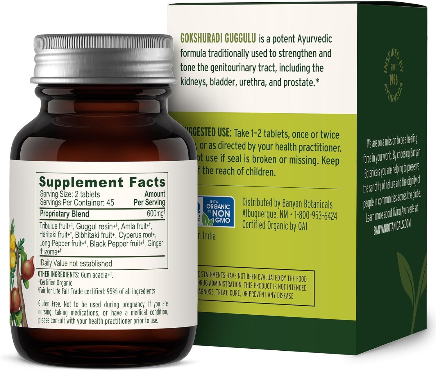 Banyan Botanicals Gokshuradi Guggulu Tablets – Organic Ayurvedic Supplement With Guggulu Resin & Gokshura – Support Urinary Tract Health* – 90 Tablets – Non-Gmo Sustainably Sourced Vegan Fair For Life : Health & Household