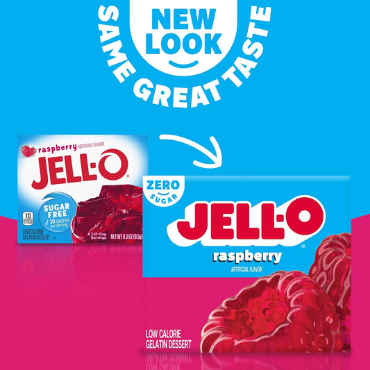 Jell-O Raspberry Sugar-Free Gelatin Mix (0.3 Oz Boxes, Pack Of 6)