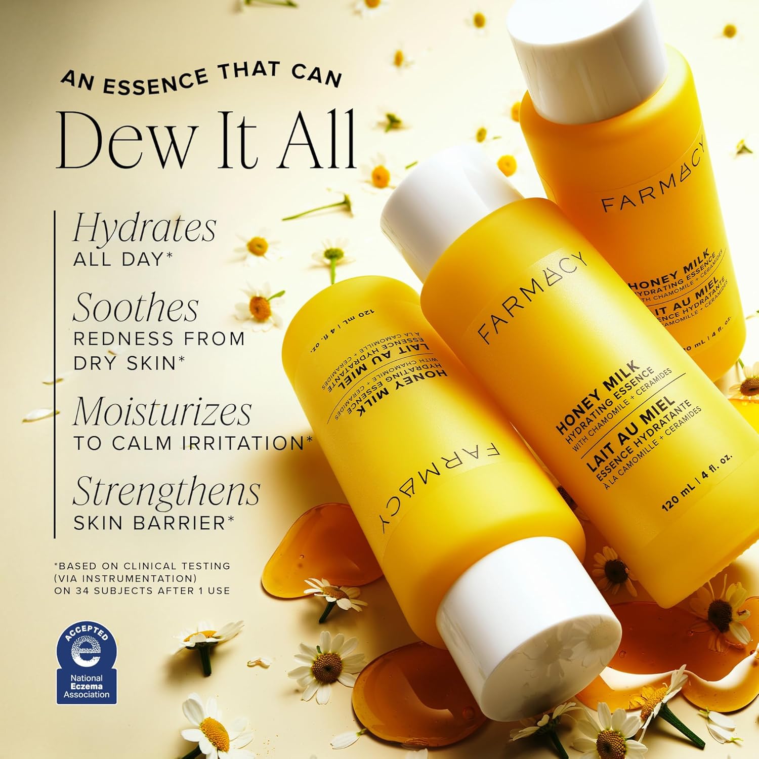 Farmacy Hydrating Essence - Hydrating Honey Milk Toner + Facial Essence To Soothe, Moisturize And Strengthen Skin Barrier - Preps Complexion For Skincare Products Or Makeup Application (50Ml) : Beauty & Personal Care