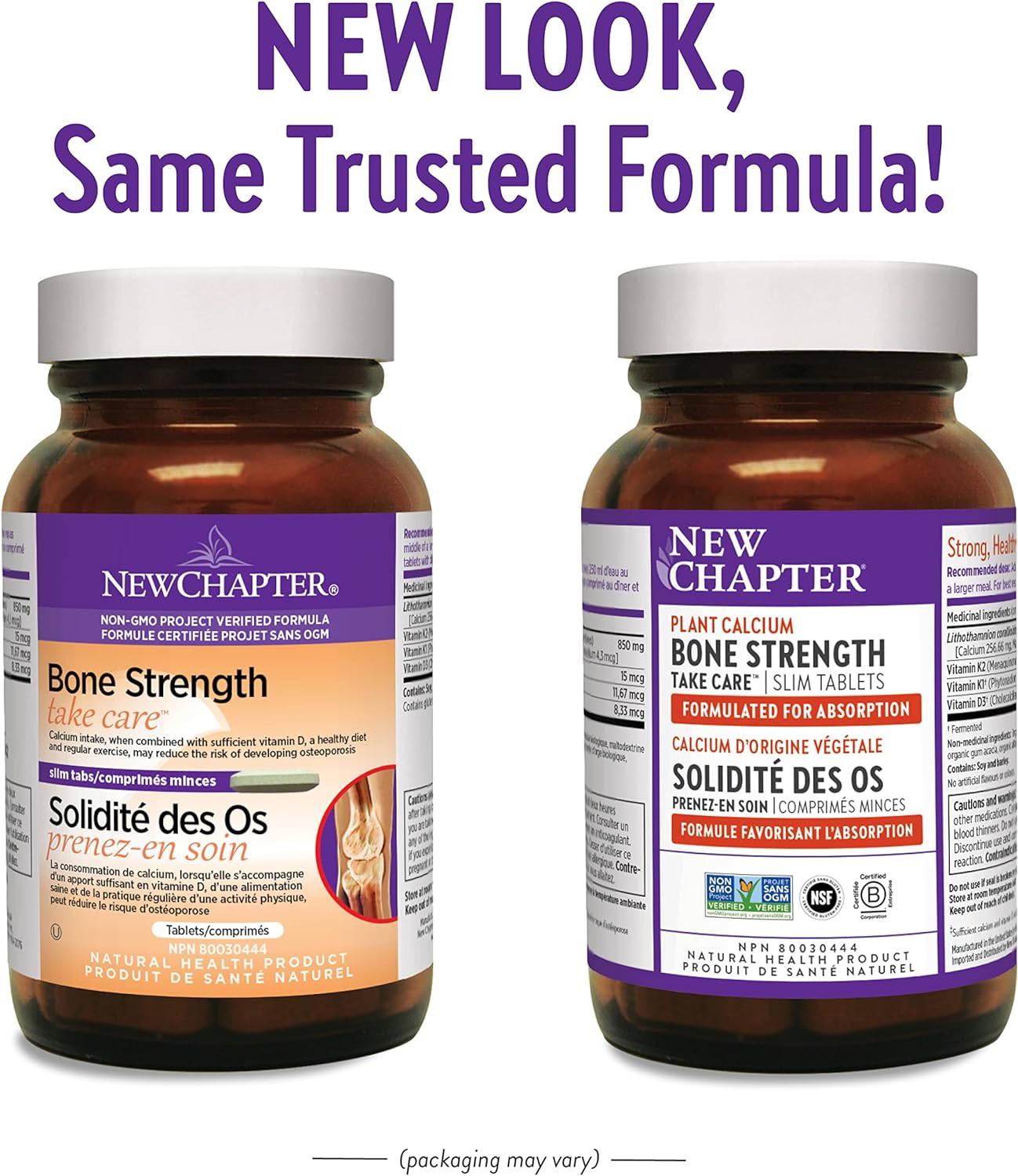 New Chapter Calcium Supplement – Bone Strength Organic Plant Calcium with Vitamin K2 + D3 + Magnesium, Vegetarian, Gluten Free - 120 count (40 day supply)