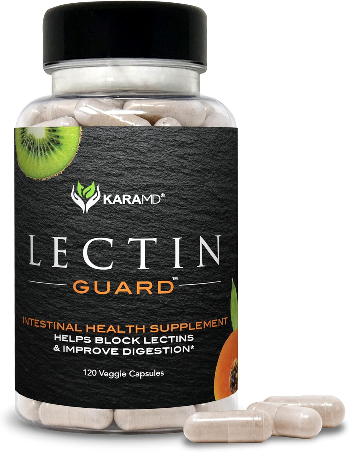 Karamd Lectin Guard | Gut Repair & Colon Cleanse Supplement | Lectin Blocker| Slippery Elm, Bladderwrack, Sodium Alginate, Okra, Kiwi & Papaya | Natural Gut Cleanse, Non-Gmo & Gluten Free 30 Servings
