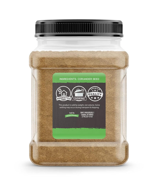 Birch & Meadow 1.25 Lb Of Ground Coriander Seed, Light Sweet Taste, Dry Rubs & Marinades