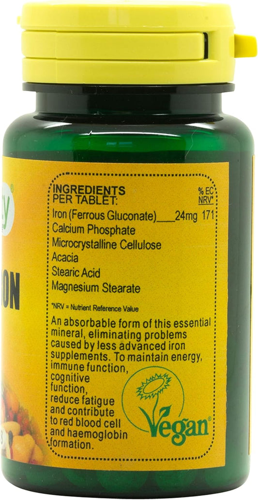 Veganicity Chelated Iron : Mineral Supplement : 90 Tablets