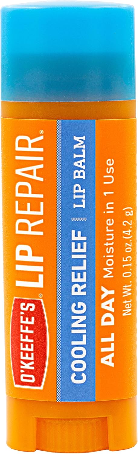 O'Keeffe'S Lip Repair Lip Balm For Dry, Cracked Lips, Stick, (Pack Of 4: 3 Cooling + 1 Unscented)