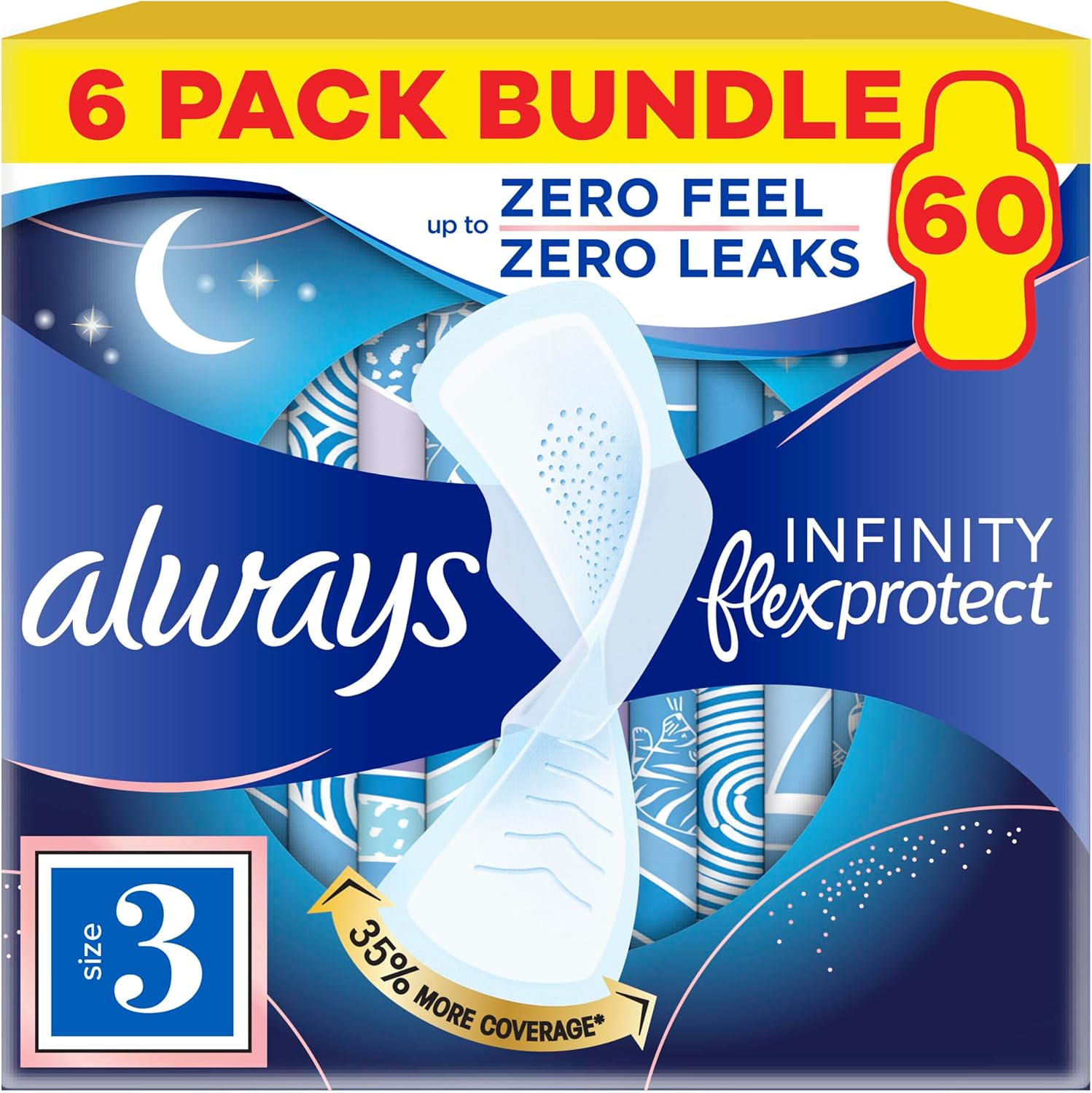 Always Infinity Pads Secure Night (Size 4) 9Ct Csx6
