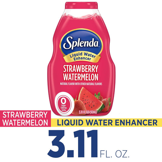 Splenda Liquid Water Enhancer Drops, Sugar Free, Zero Calorie, Natural Flavor, Concentrated Drink Mix, 3.11 Fl Oz Each Bottle (Strawberry Watermelon, 1 Pack)