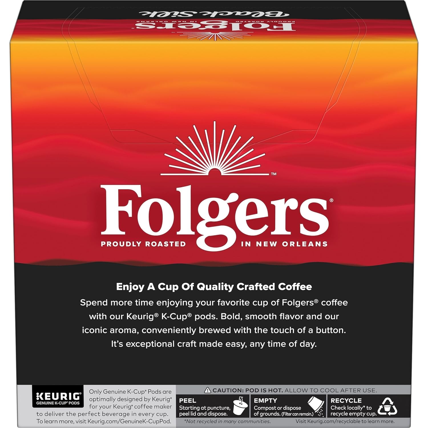 Folgers Black Silk Dark Roast Coffee, 128 Keurig K-Cup Pods : Everything Else