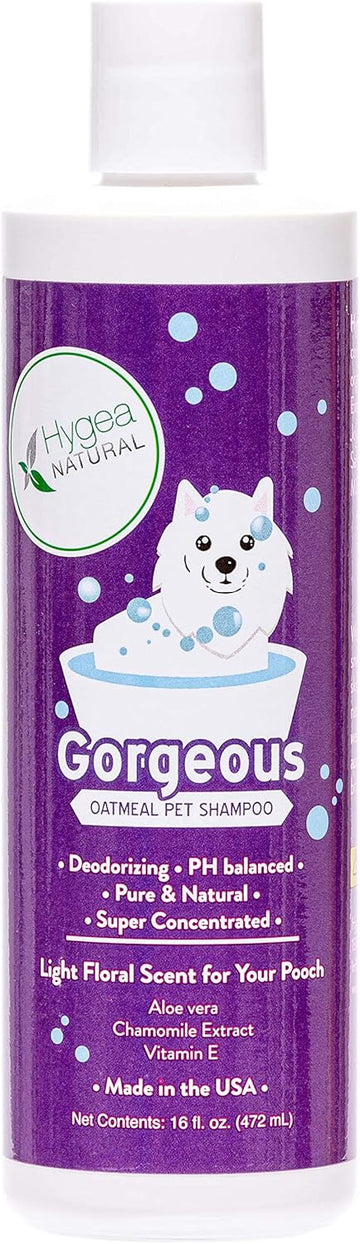 Gorgeous - Nourishing Pet Shampoo For Dogs – Oatmeal Formula With Aloe And Vitamin E – Natural Ingredients, 16 Oz