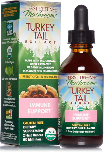 Host Defense, Turkey Tail Extract, Natural Immune System and Digestive Support, Mushroom Supplement, Plain, 2