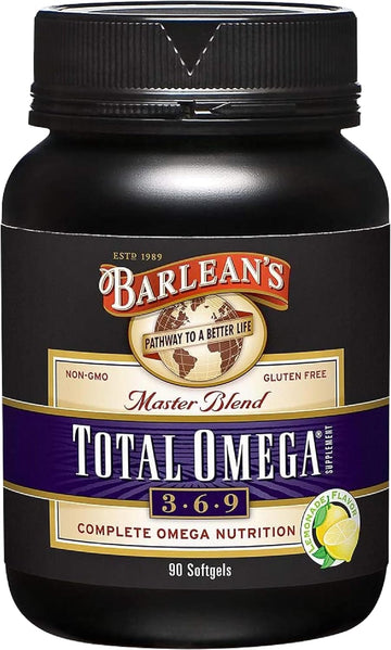 Barlean's Total Omega 3 6 9 Fish Oil Supplement Softgels Blended with