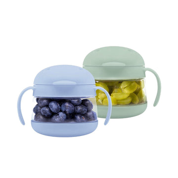 Ubbi Tweat No Spill Snack Container For Kids, Bpa-Free Tritan, Toddler Snack Container, Sage & Blue