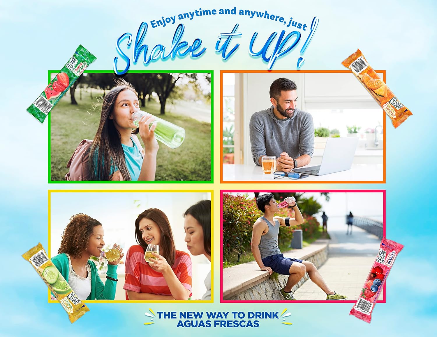 Drink Mix Pineapple Tangerine | Klass Aguas Frescas | Sugar Free! (Pack Of 4, 40 Count Powder Stick Packs) Shake It Up! The New Way To Drink Aguas Frescas