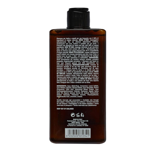 Framesi Barber Gen Hair & Beard Natural Cleanser Shampoo, 8.4 Fl Oz, Men'S Natural Shampoo