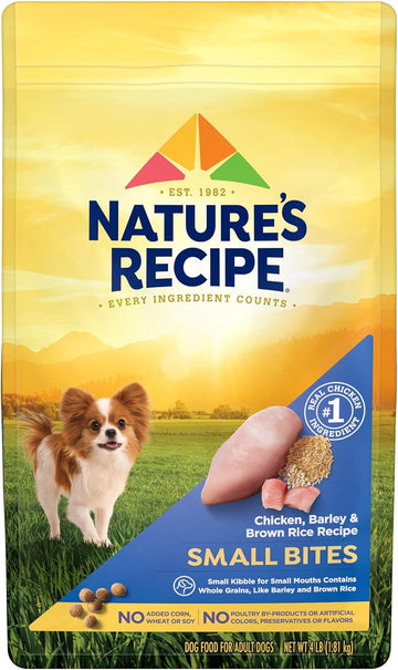 NatureS Recipe Small Bites Chicken, Barley & Brown Rice Recipe Dry Dog Food, 4 Lb. Bag