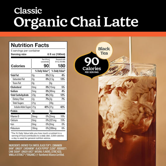 Yogi Barista Organic Chai Latte Tea Concentrate Variety Pack, 32 Fluid Oz (6 Pack) - Supports Healthy Digestion - Includes Two Of Each Classic Chai Latte, Light Chai Latte And Caffeine-Free Chai Latte