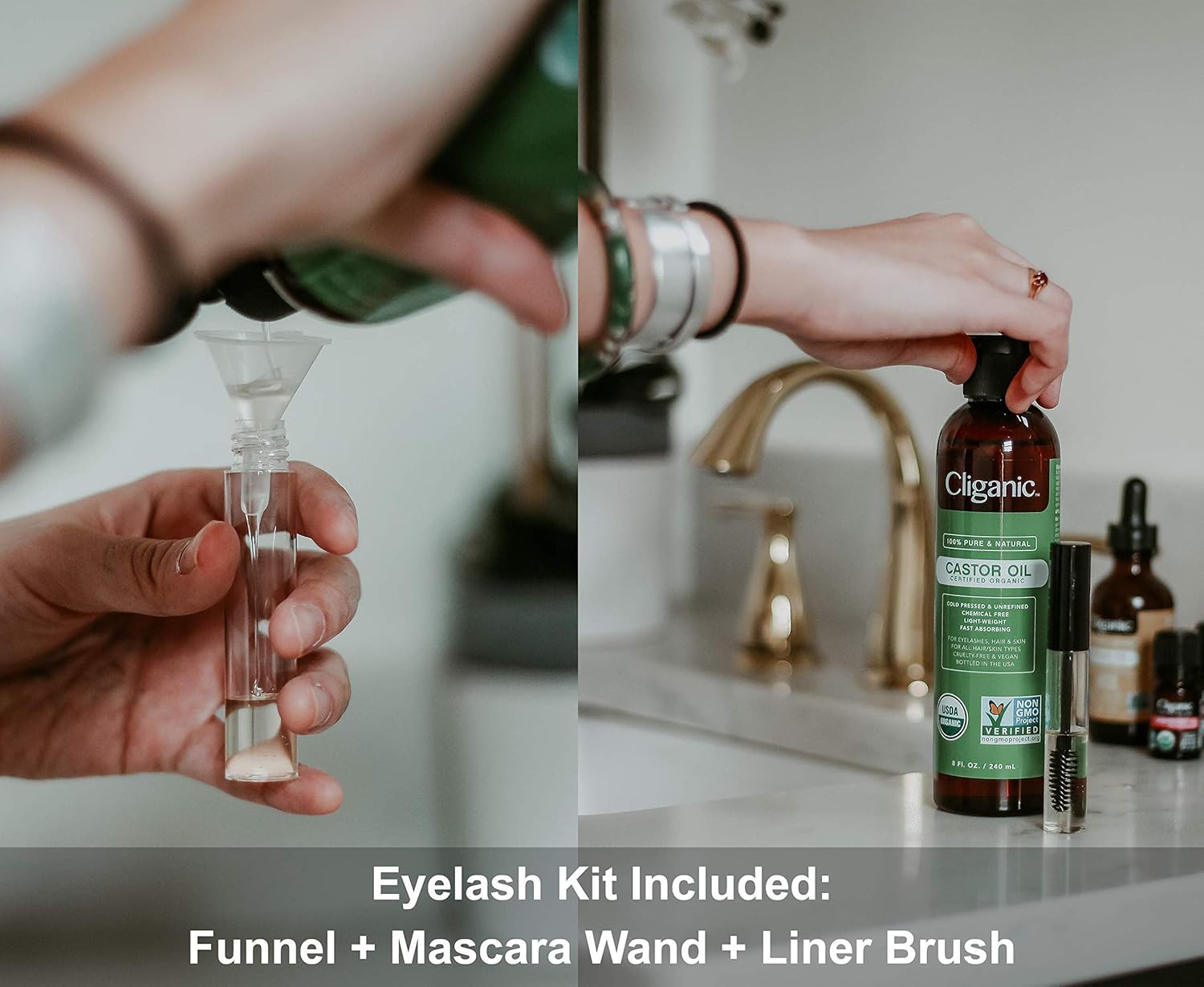 Cliganic Carrier Oils Duo: Organic Jojoba Oil And Organic Castor Oil : Beauty & Personal Care