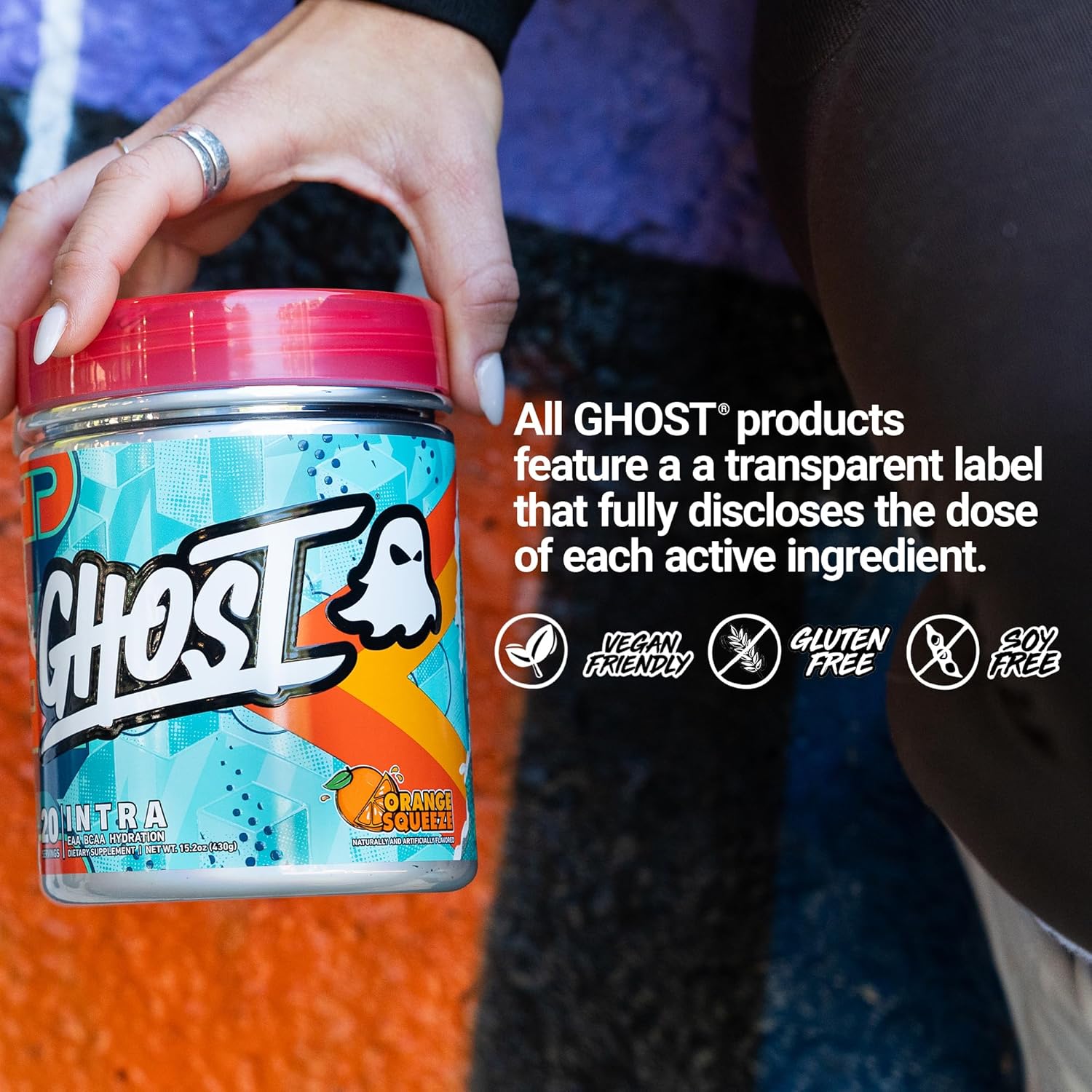 GHOST Intra Workout Powder, Orange Squeeze - BCAA & EAA, Nootropics & Hydration - Essential Amino Acids Supplement Supports Muscle Recovery & Focus - Pre, Intra & Post Workout Powders for Men & Women : Health & Household