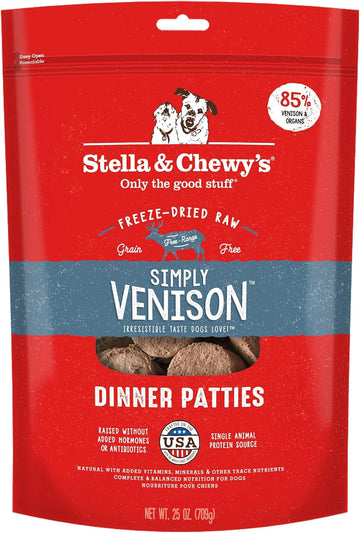 Stella & Chewy'S Freeze Dried Raw Dinner Patties – Grain Free Dog Food, Protein Rich Simply Venison Recipe – 25 Oz Bag