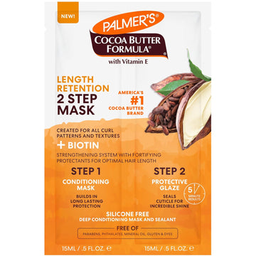 Palmer's Cocoa Butter & Biotin Length Retention 2-Step Hair Mask, 1 Ounce