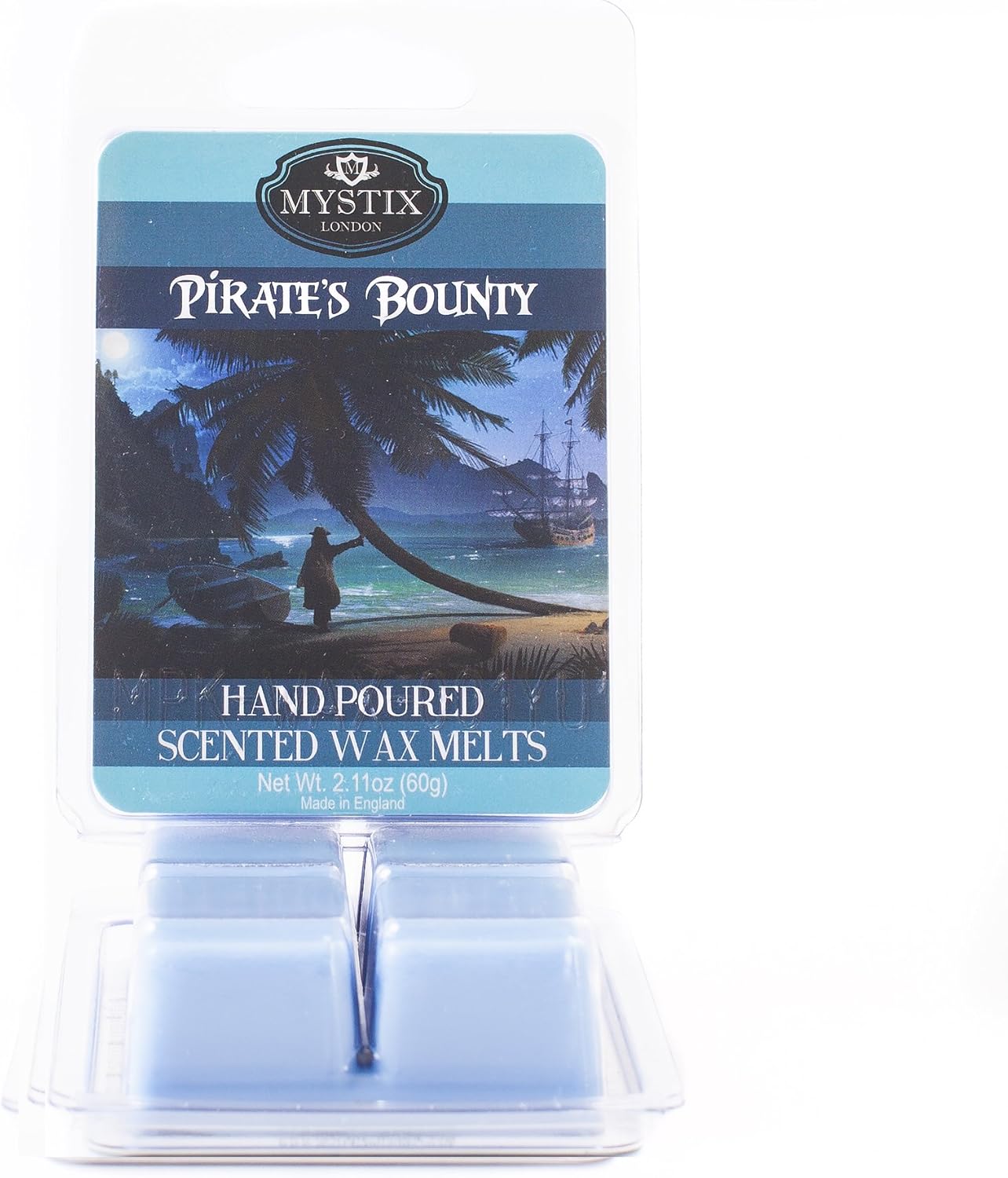 Mystix London | Pirate’S Bounty - Wax Melts Clamshell 60G (6 Cubes) | 100% Natural Soya Wax | Best Aroma For Home, Kitchen, Living Room And Bathroom | Perfect As A Gift | Handmade In Uk