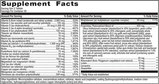 Metagenics Phytomulti Multivitamin With Iron - Daily Multivitamins With Phytonutrients - Multivitamin For Men & Women - Phytomulti Vitamin Supplement - With Iron, Zinc & B6 Vitamins - 60 Tablets