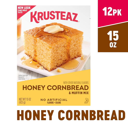 Krusteaz Honey Cornbread and Muffin Mix, 15 Ounce (Pack of 12)