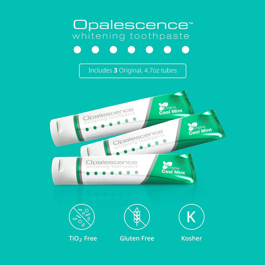 Opalescence Whitening Toothpaste Original Formula (Pack of 3) - Oral Care, Mint Flavor, Gluten Free - 4.7 Ounce - TP-5166-3