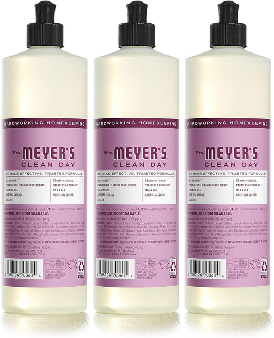 Mrs. Meyer'S Clean Day Liquid Dish Soap, Biodegradable Formula, Peony, 16 Fl. Oz - Pack Of 3