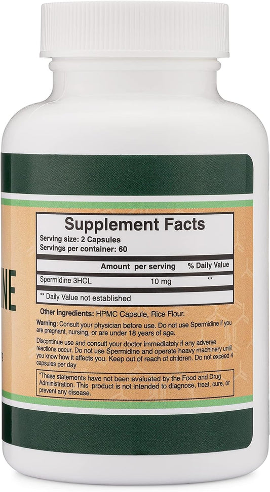 Spermidine Supplement (10Mg Of 99% Spermidine 3Hcl - Third Party Teste