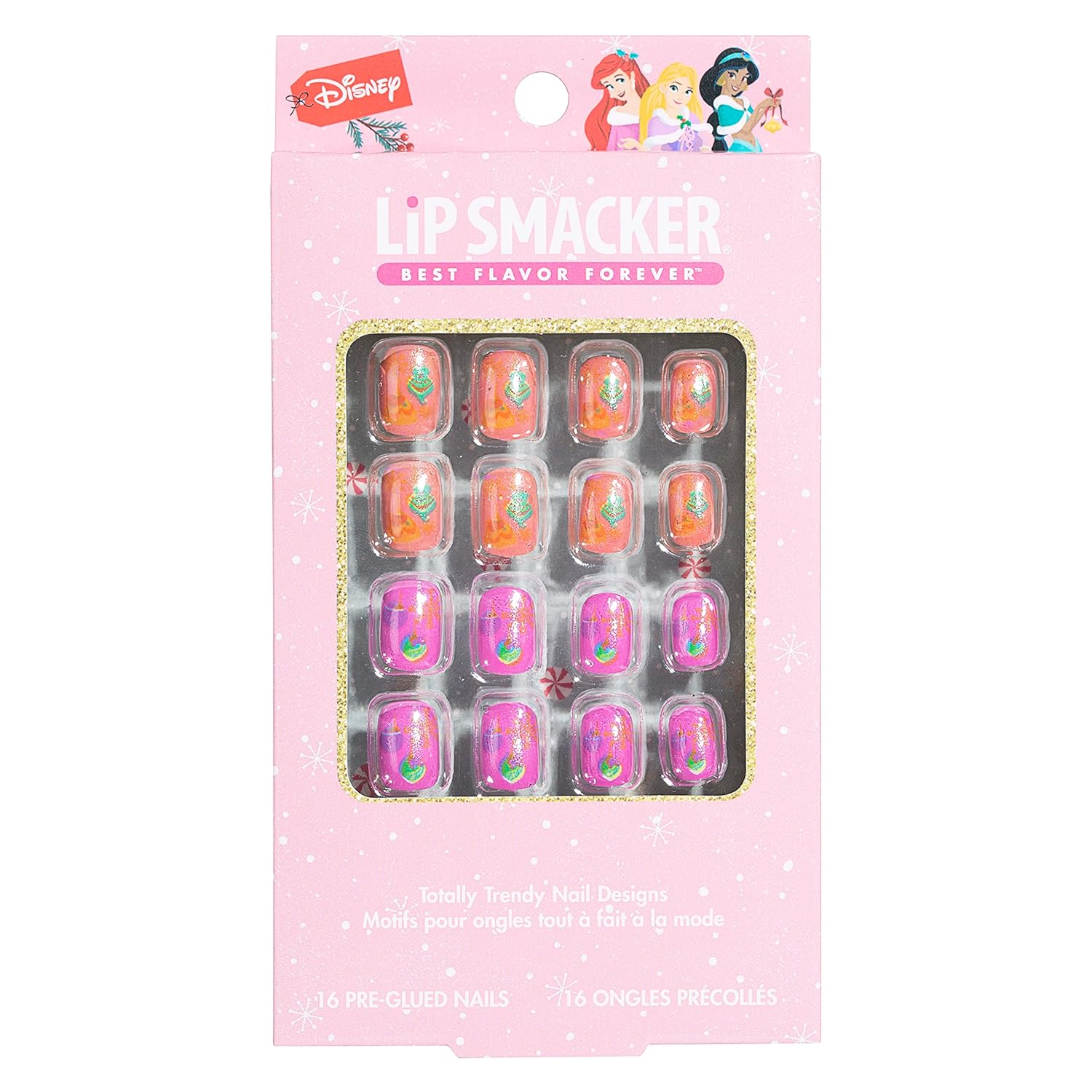 Lip Smacker Disney Princess Holiday Press On Nails Stocking Christmas Gifts For Girls Kids