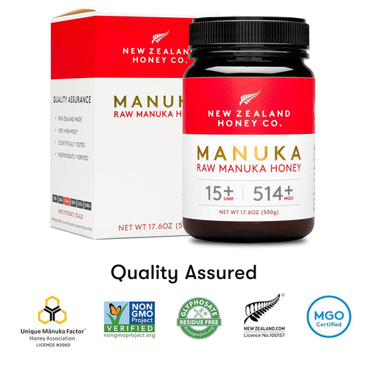 New Zealand Honey Co. Raw Manuka Honey Umf 15+ | Mgo 514+, Umf Certified / 17.6Oz