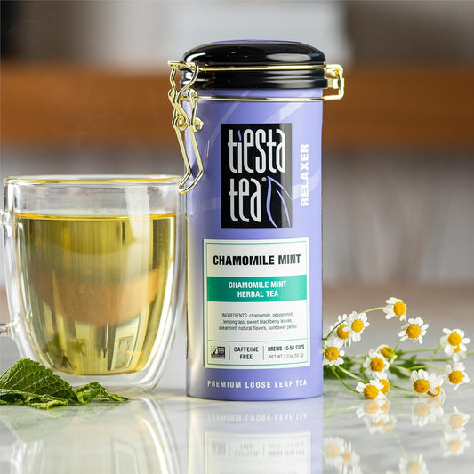 Tiesta Tea - Chamomile Mint | Chamomile Mint Herbal Tea | Premium Loose Leaf Tea Blend |Caffeine Free Herbal Tea | Make Hot Or Iced Up & 50 Cups - 2Oz Refillable Tin Can