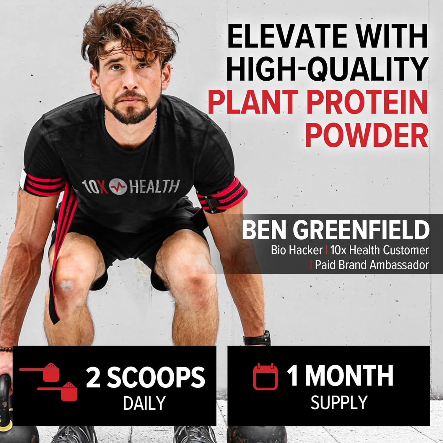 10X Health Vegan Protein Powder - 20G Per Serving Plant Based Protein Powder For Muscle Support, Strength & Nutrition - Dairy-Free & Gluten-Free - Honey Vanilla 2.3 Lbs, 30 Servings : Health & Household