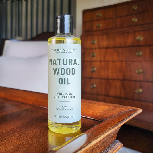 CARON & DOUCET - Natural Wood Conditioning Oil - 100% Plant Based Wood Conditioning and Polishing Oil - Orange Scented - Suitable for Natural Wood Furniture (8oz)