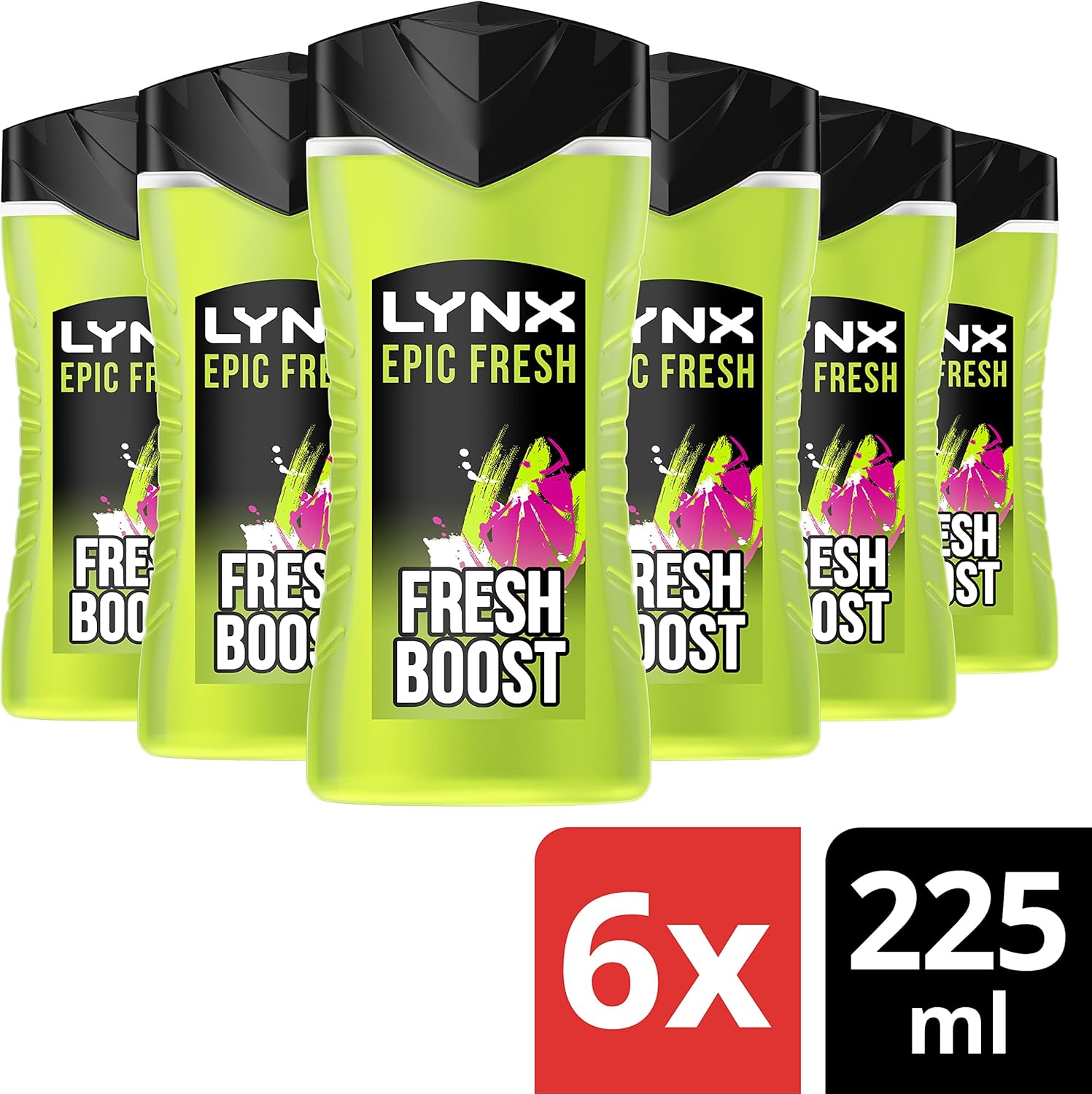 Lynx Epic Fresh 3-in-1 Bodywash shower gel with a grapefruit & tropical pineapple scent for a refreshing shower 6x 225 ml : Amazon.co.uk: Beauty