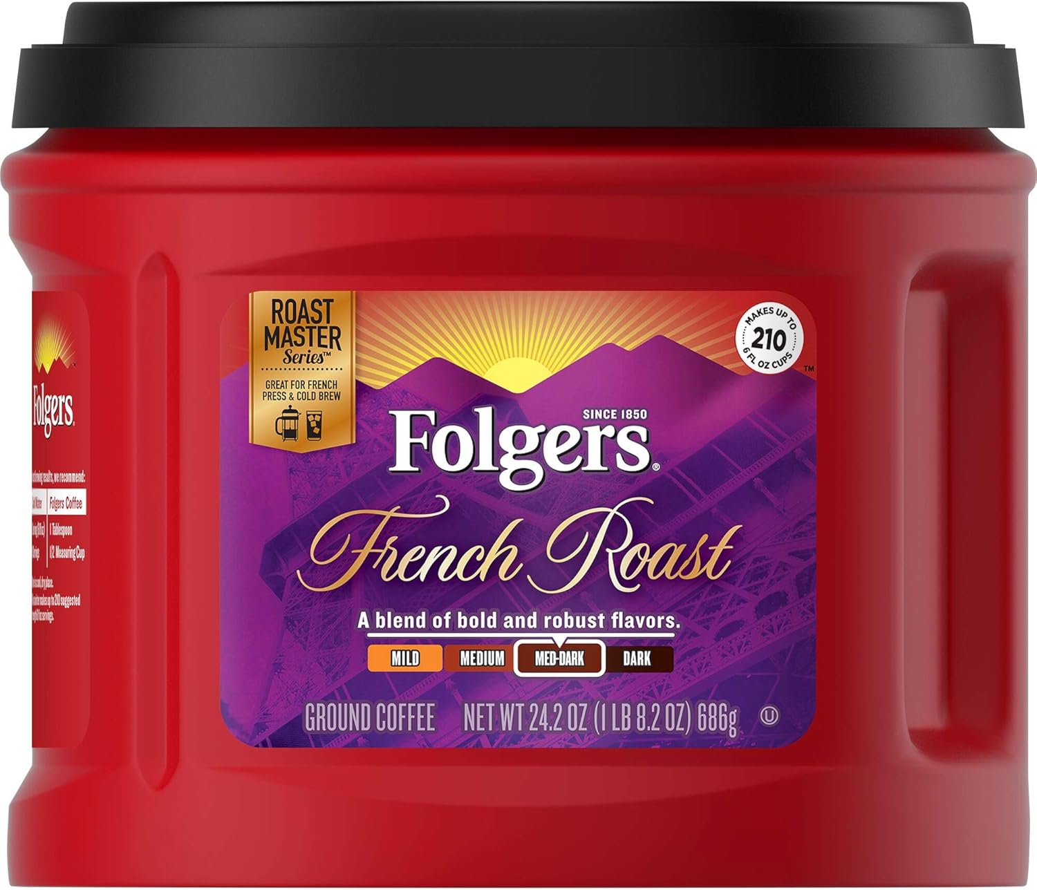 Folgers French Roast Ground Coffee, Medium-Dark Roast