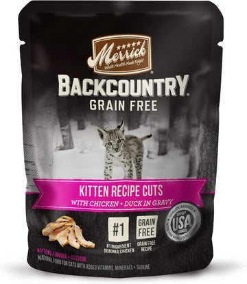 Merrick Backcountry, Kitten Recipe With Chicken And Duck In Gravy, 3 Ounce (Pack Of 24)