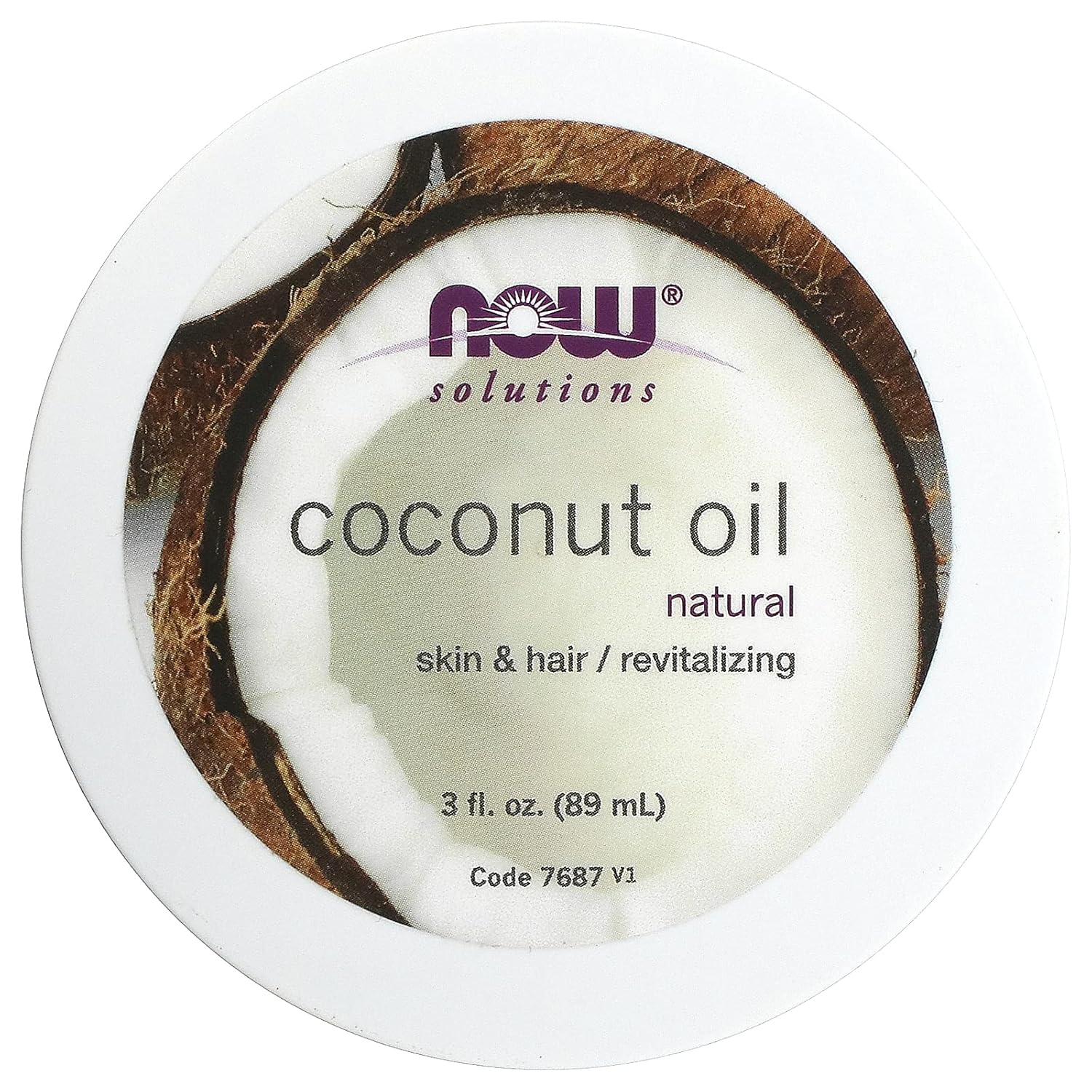 Now Solutions, Coconut Oil, Naturally Revitalizing For Skin And Hair, Conditioning Moisturizer, Convenient Travel Size, 3-Ounce