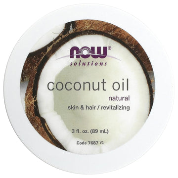 Now Solutions, Coconut Oil, Naturally Revitalizing For Skin And Hair, Conditioning Moisturizer, Convenient Travel Size, 3-Ounce