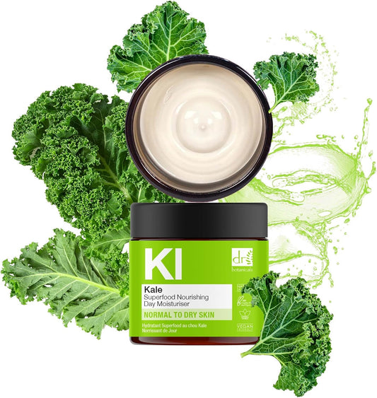 Dr Botanicals Apothecary Superfood Nourishing Day Moisturiser With Kale, Cocoa Butter, Vitamins. Promotes Collages, Reduces Fine Lines & Wrinkles. Natural & Vegan 60Ml
