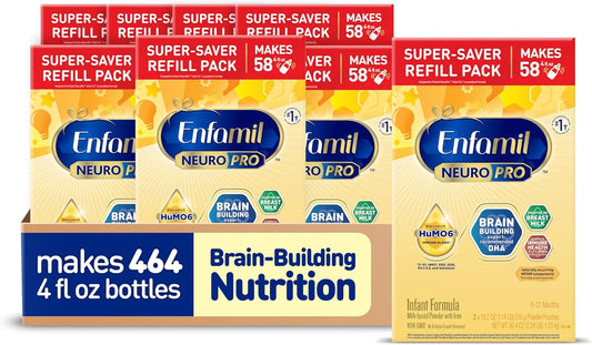 Enfamil Neuropro Baby Formula, Mfgm* 5-Year Benefit, Expert-Recommended Brain-Building Omega-3 Dha, Exclusive Immune Supporting Humo6 Blend, Infant Formula Powder, Baby Milk, 36.4 Oz (Pack Of 8)